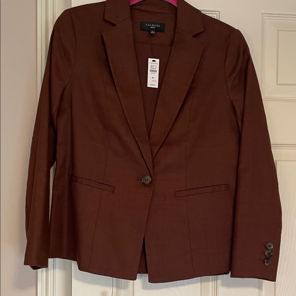 Talbots Women's Chocolate Brown Single-Button Blazer